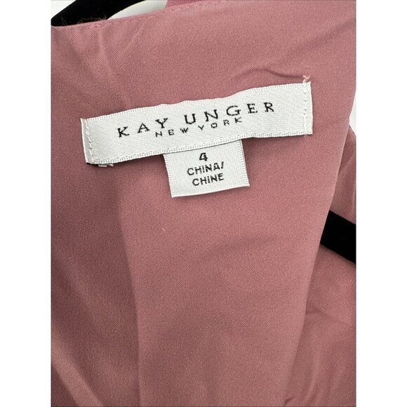 Kay Unger Sansa Womens Size 4 Pink Pleated Bateau Neck Sleeveless Formal Gown - Picture 9 of 14